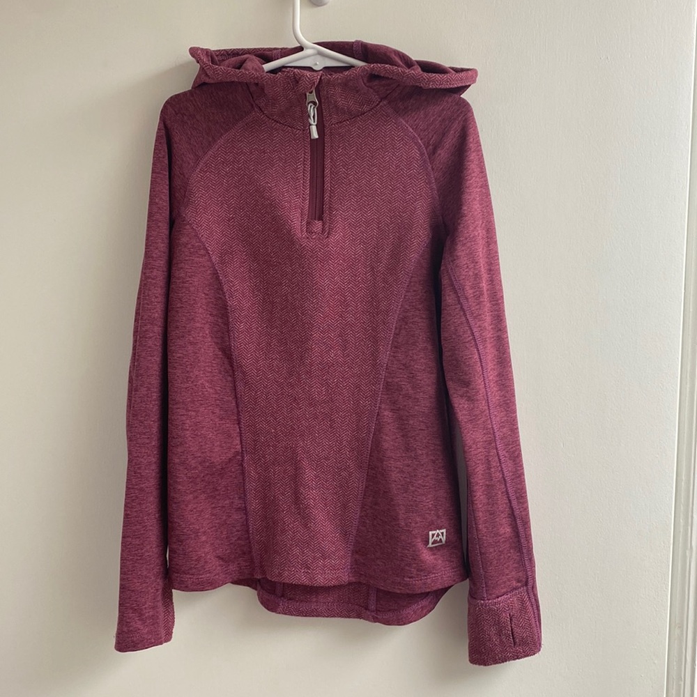 Girls athletic hoodie dark pink sz 7/8 thumb-holes!